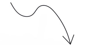 hand-drawn arrow pointed down